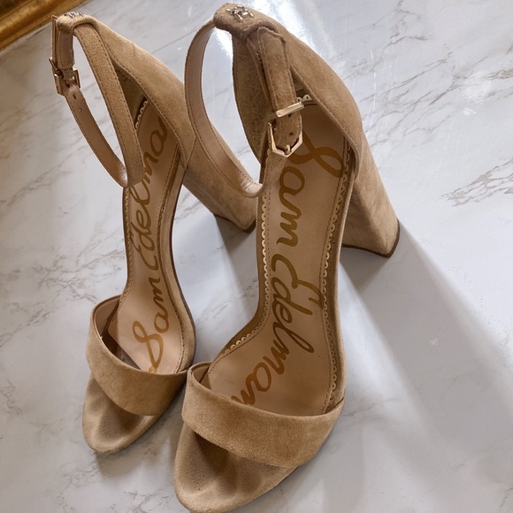 Sam Edelman Yaro Suede Ankle Strap Block Heel Dress Sandals - Picture 4 of 7